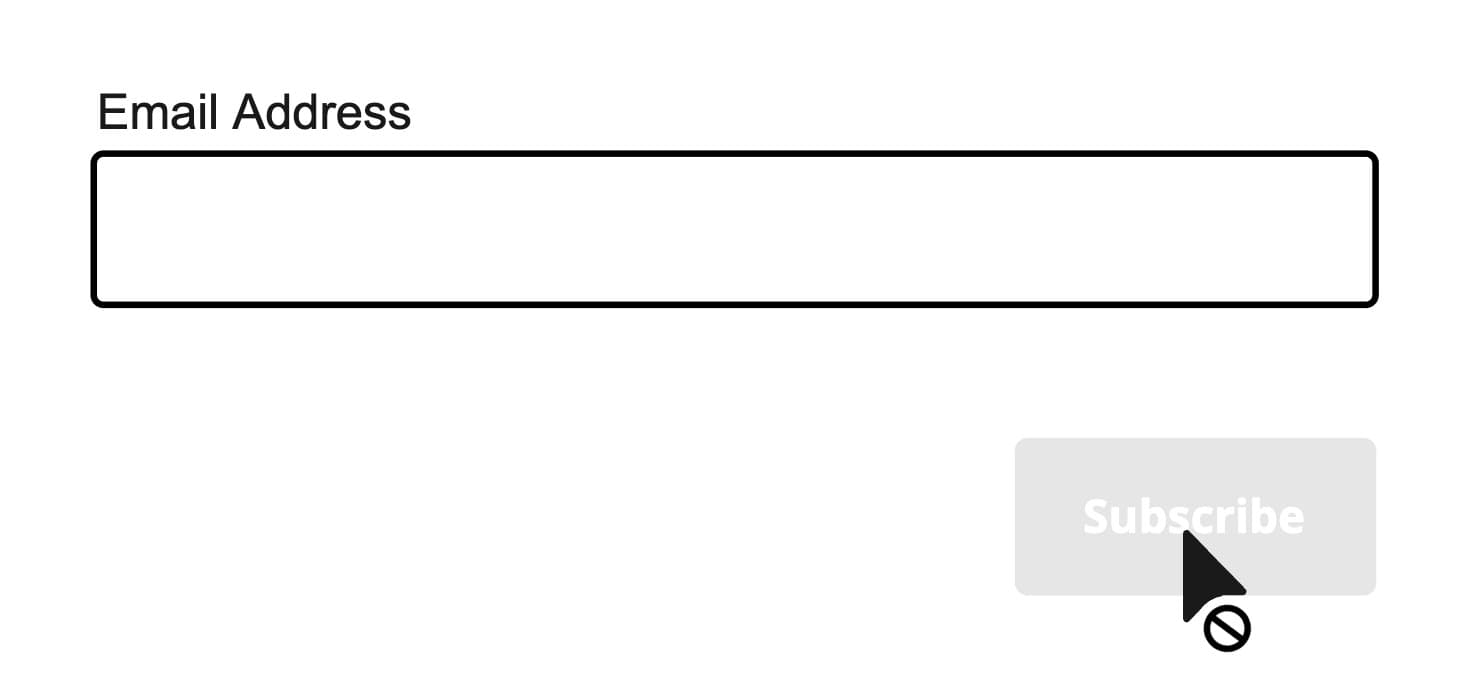 Don't disable form submission buttons, as this doesn't clearly guide users on how to proceed.
